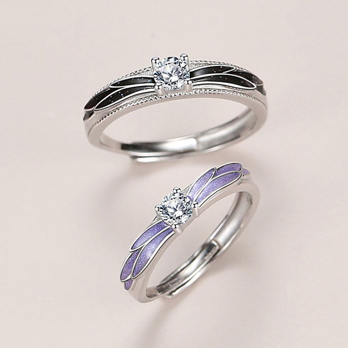Angel Wings Couple Rings Anniversary Gift (Adjustable Size)