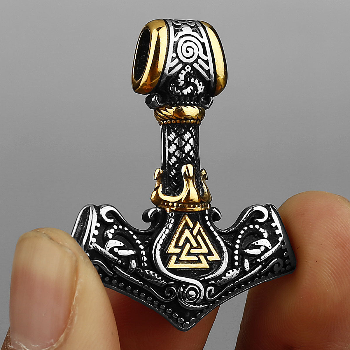 Mens Thor Hammer Style Thick Chain Necklace