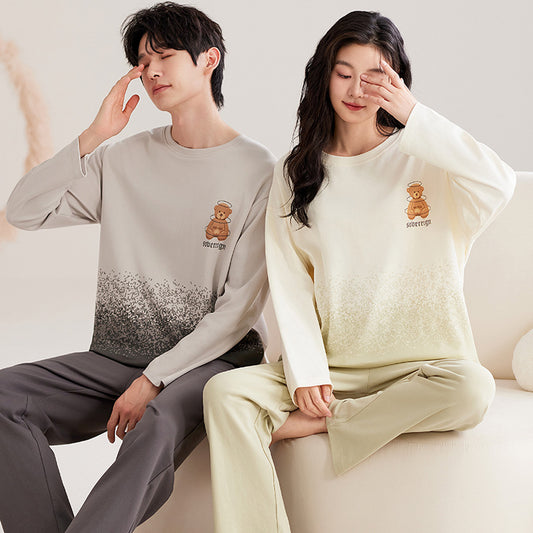 100% Cotton Bear Matching Pajamas 4-Piece Set