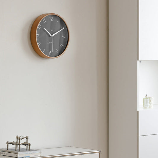 Minimalist Silent Wall Clock – Eco-Friendly Pinewood & Glass Design