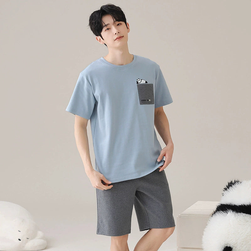 Coordinated Panda Nightgown & Shorts Couple's Set