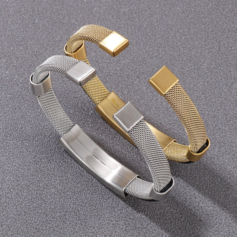 Custom Adjustable Size Mens Bangle Bracelet