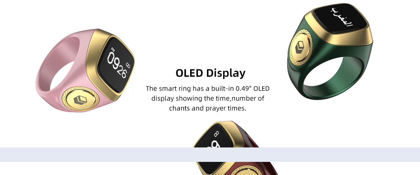 Tasbeeh Counter Prayer Reminder Smart Ring for Men