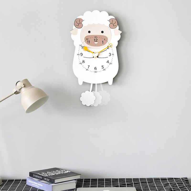 Sheep Kids Bedroom Silent Pendulum Clock