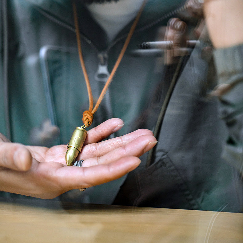Engravable Memorial Urn Cremation Bullet Necklace