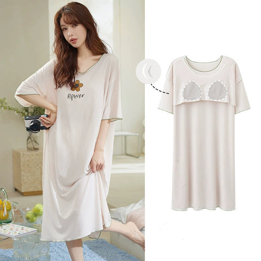 Gullei™ Sleepwear with Builtin Bra 100% Organic Cotton