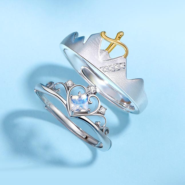 Custom Crown Matching Wedding Bands
