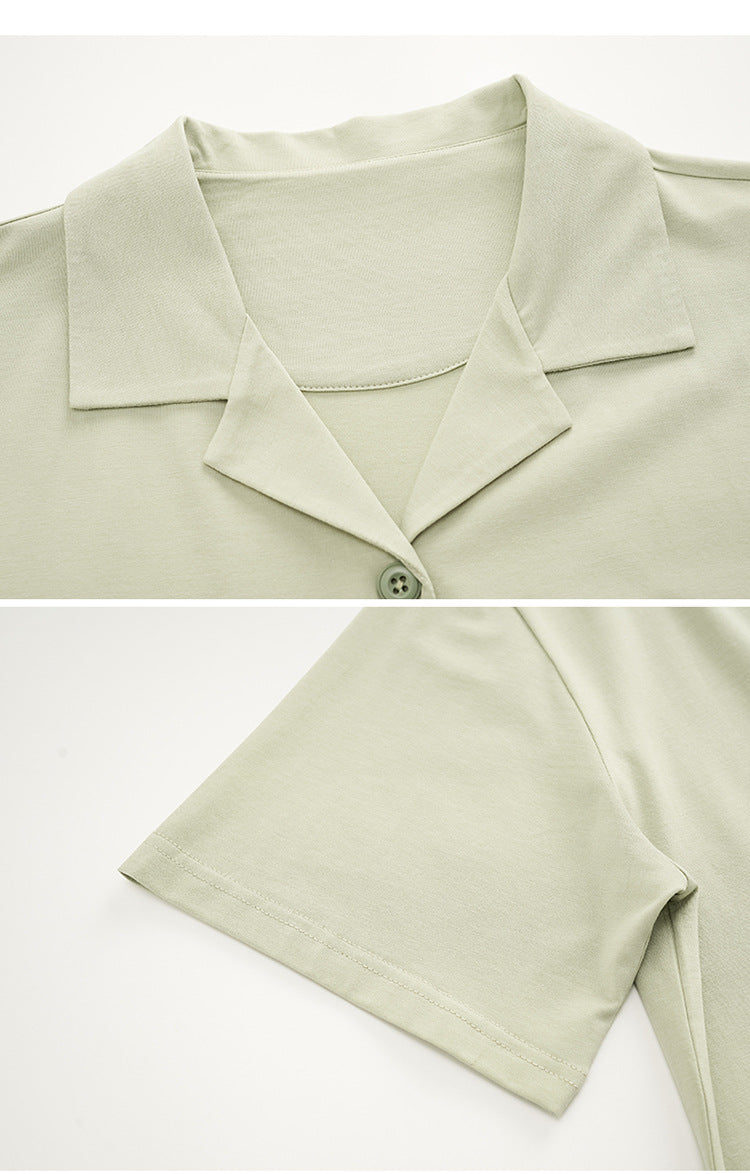 Soft Modal Couple Pajamas - Classic Short Sleeve Set