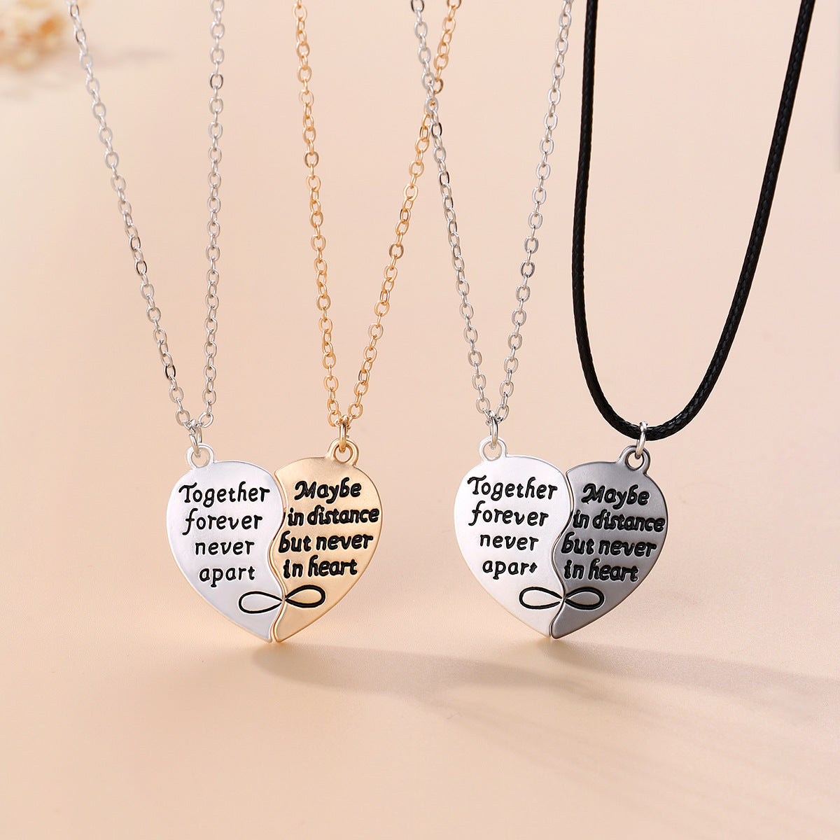 Together Forever Bff Necklaces Set for Best Friends