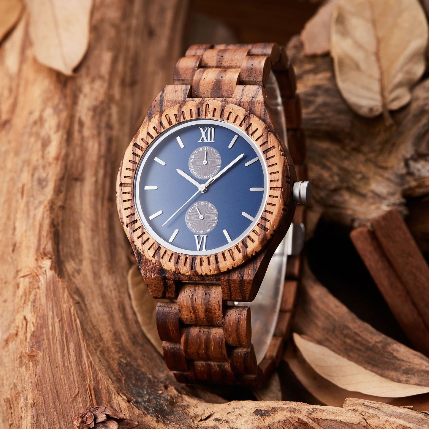Mens Wooden Elegant Watch with Custom Engraving