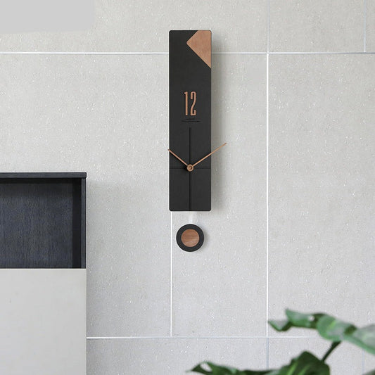 Modern Decorative Pendulum Silent Wall Clock Black