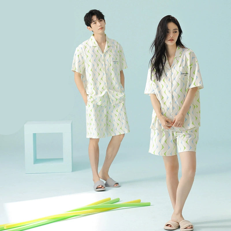 Gullei™ Matching Sleepwear Set Short Sleeve 100% Cotton