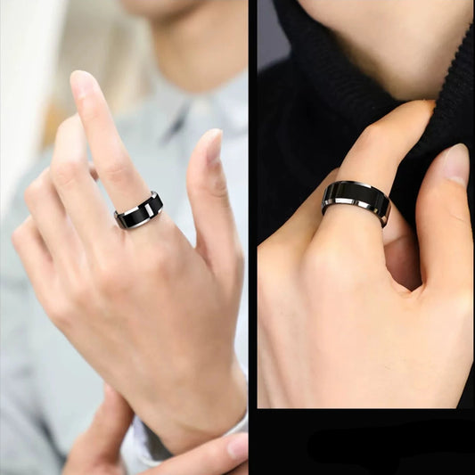 Engraved Mens Wedding Ring Tungsten Black