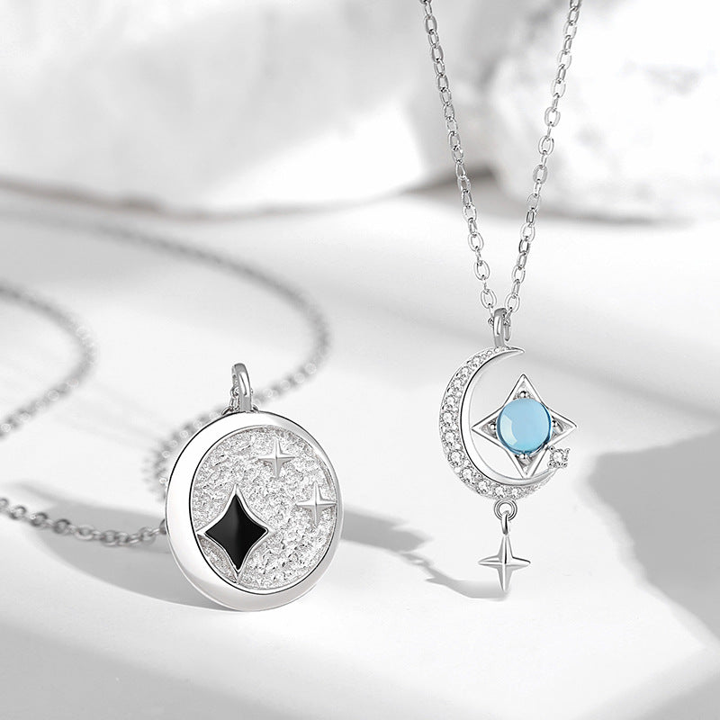 Matching Star and Moon Pendants for Couples