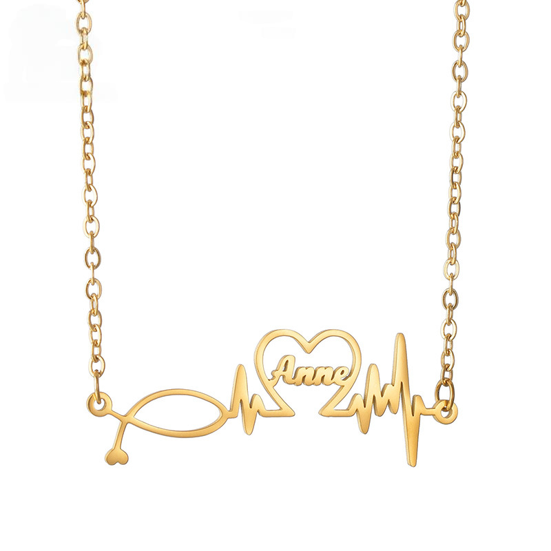 Heartbeat Name Necklace for Doctor