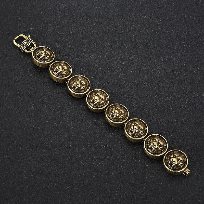 Vintage Tiger Head Mens Fashion Bracelet 22cm
