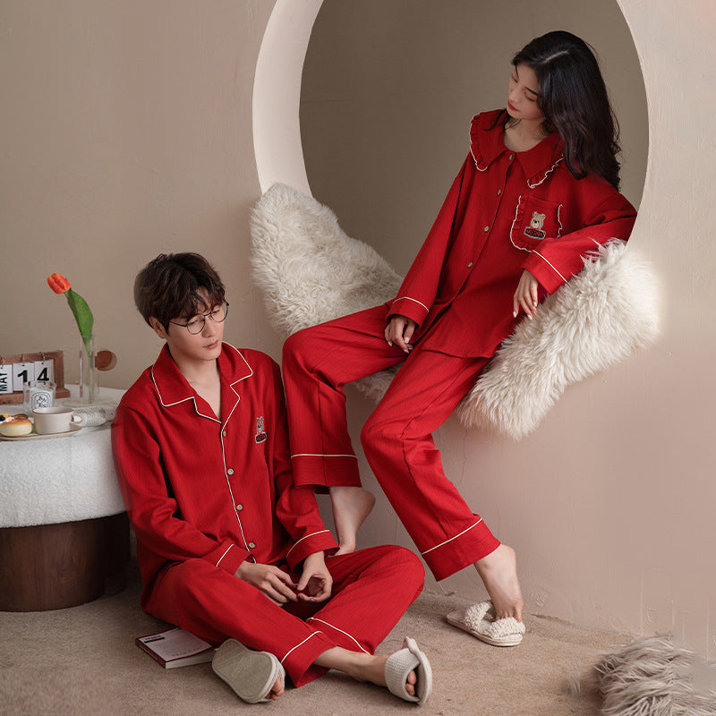 Comfy Wedding Sleepwear PJs Set for Couples 100% Cotton