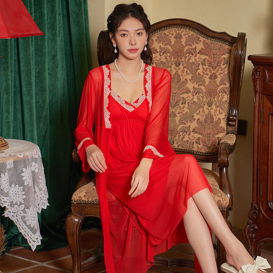 2-Piece Asian Nightdress with Padded Bra 100% Polyester