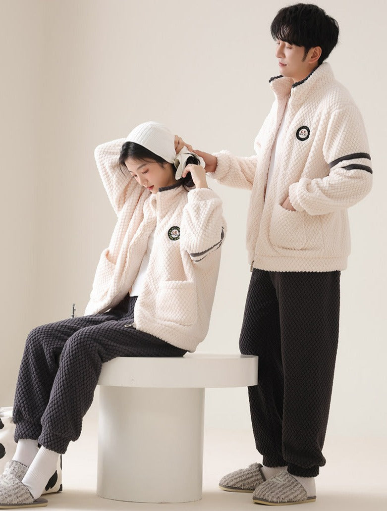 Matching Zip-up Loungewear Pyjamas Set for Couples