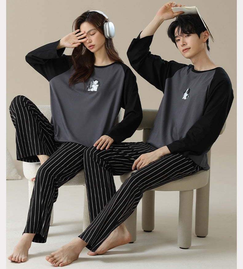 4-Piece Cute Puppy PJs/Loungewear Set for Couples