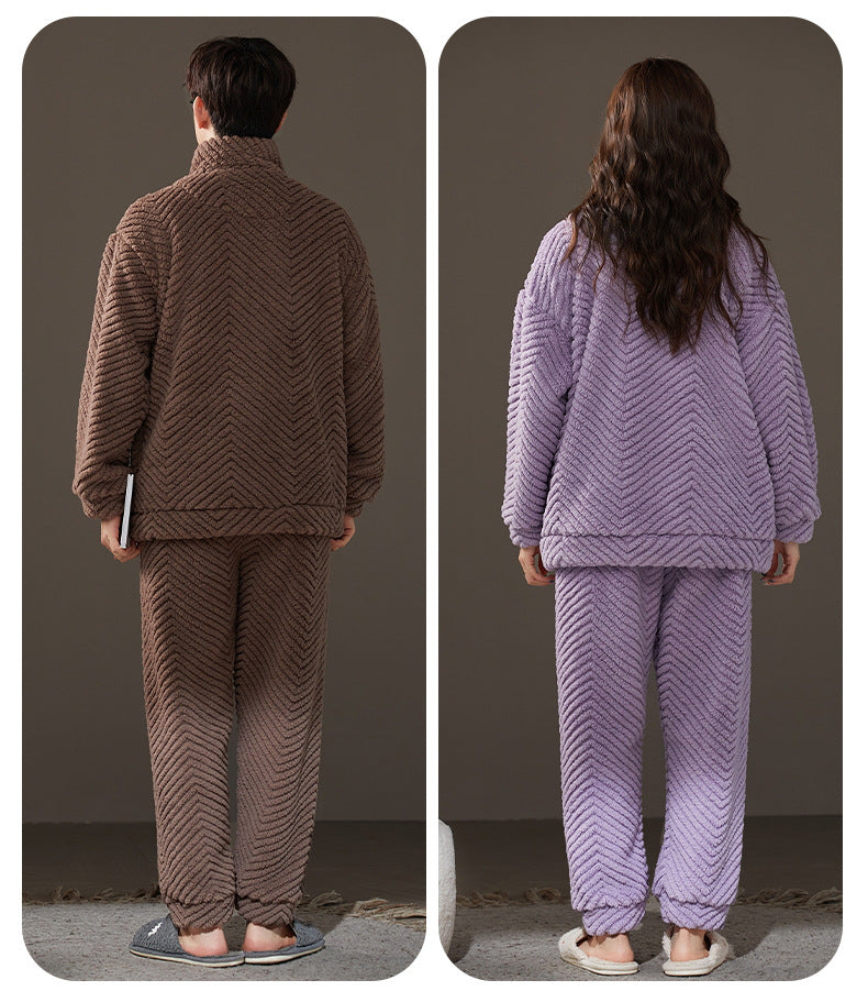 Matching Flannel Couples Pajamas Winter Set