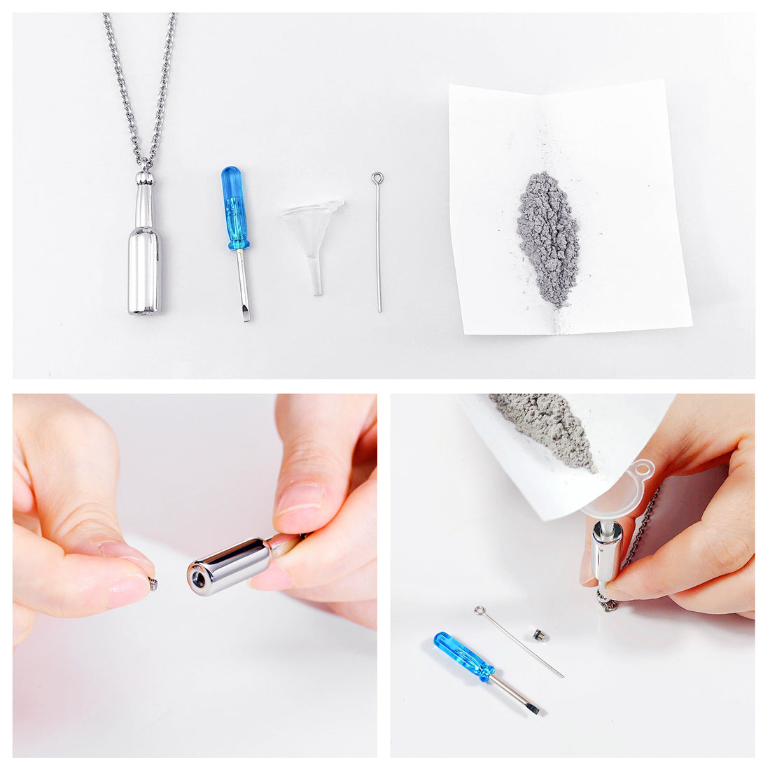 Memorial Urn Cremation Bottle Pendant Necklace