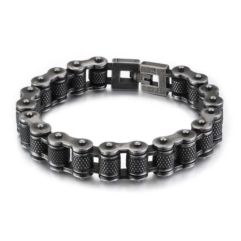 Custom Name Initials Bike Chain Bracelet for Men