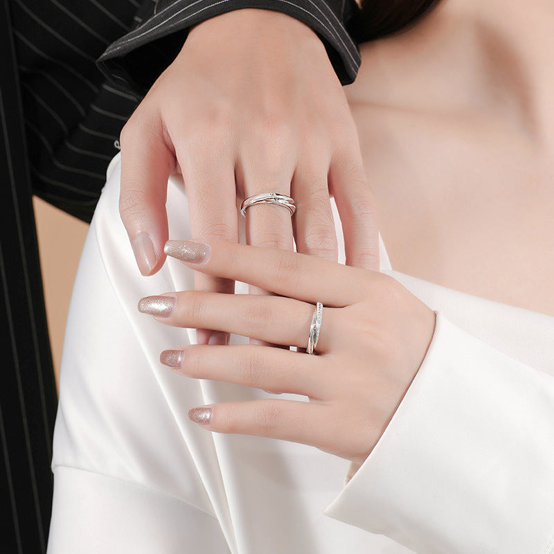 Adjustable Size Mobius Promise Rings for Couples