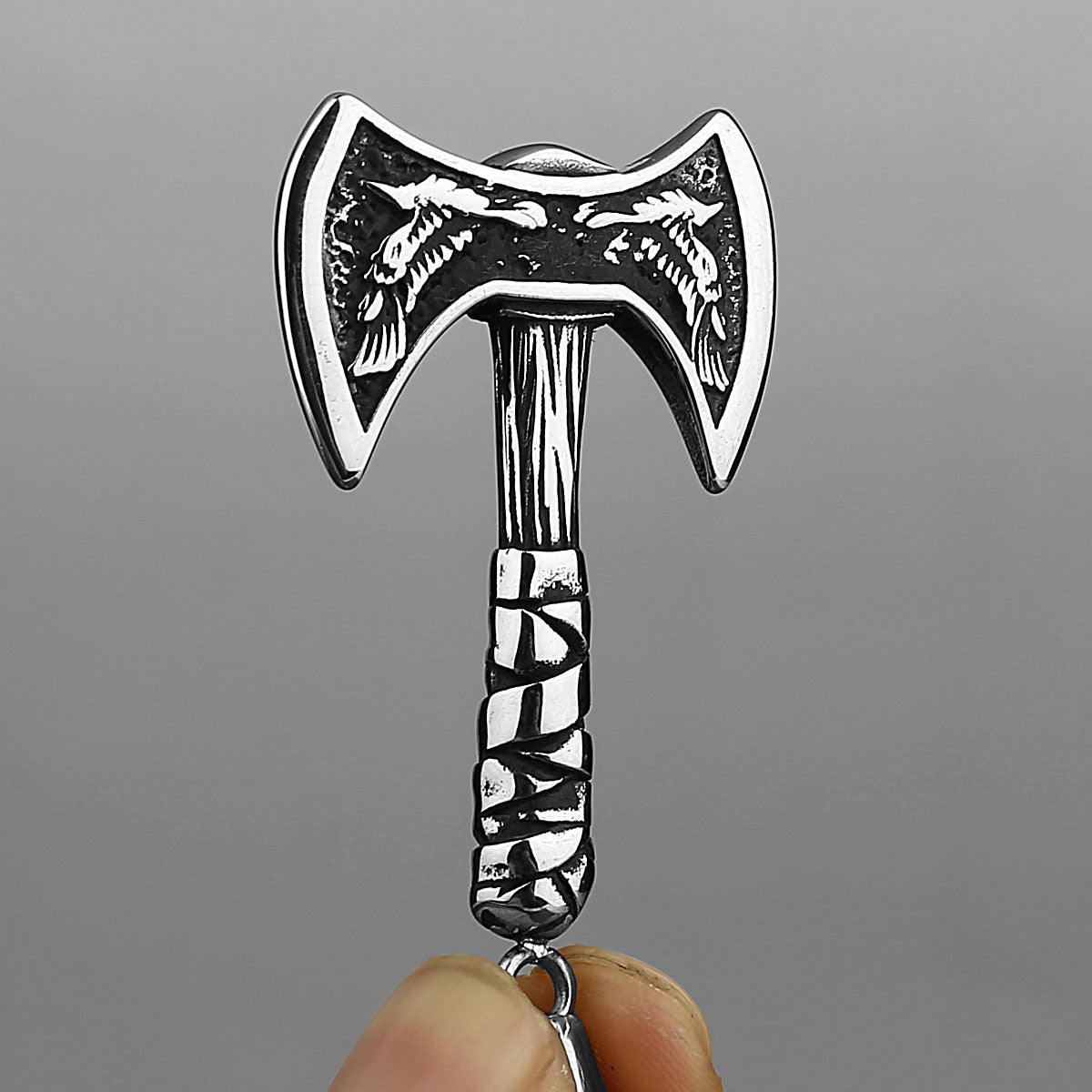 Mens Viking Style Axe Thick Chain Necklace