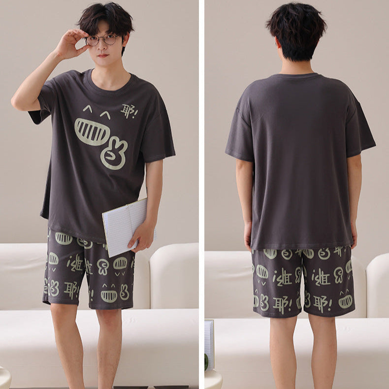 Expressive Graphic Couple's Pajama Set | Pure Cotton Comfort