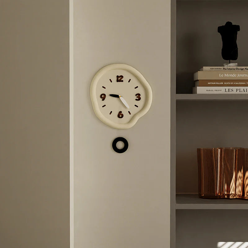 Unique Odd-Shaped Pendulum Wall Clock — 35×35 cm (Acrylic, Silent)