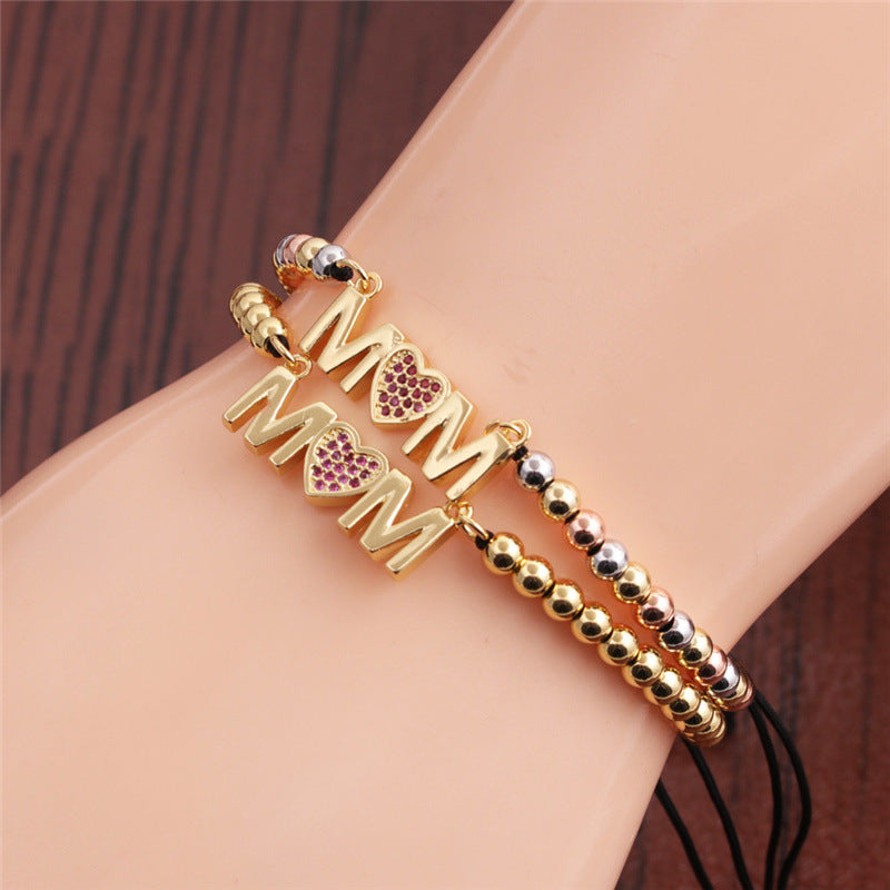 Mom Beads Charm Bracelet Gift
