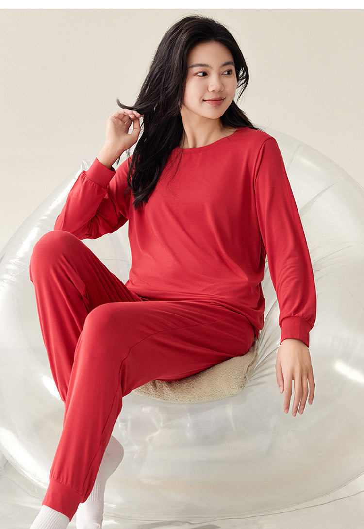 Gullei ™ Red Long Sleeve Pajamas Set 100% Organic Cotton