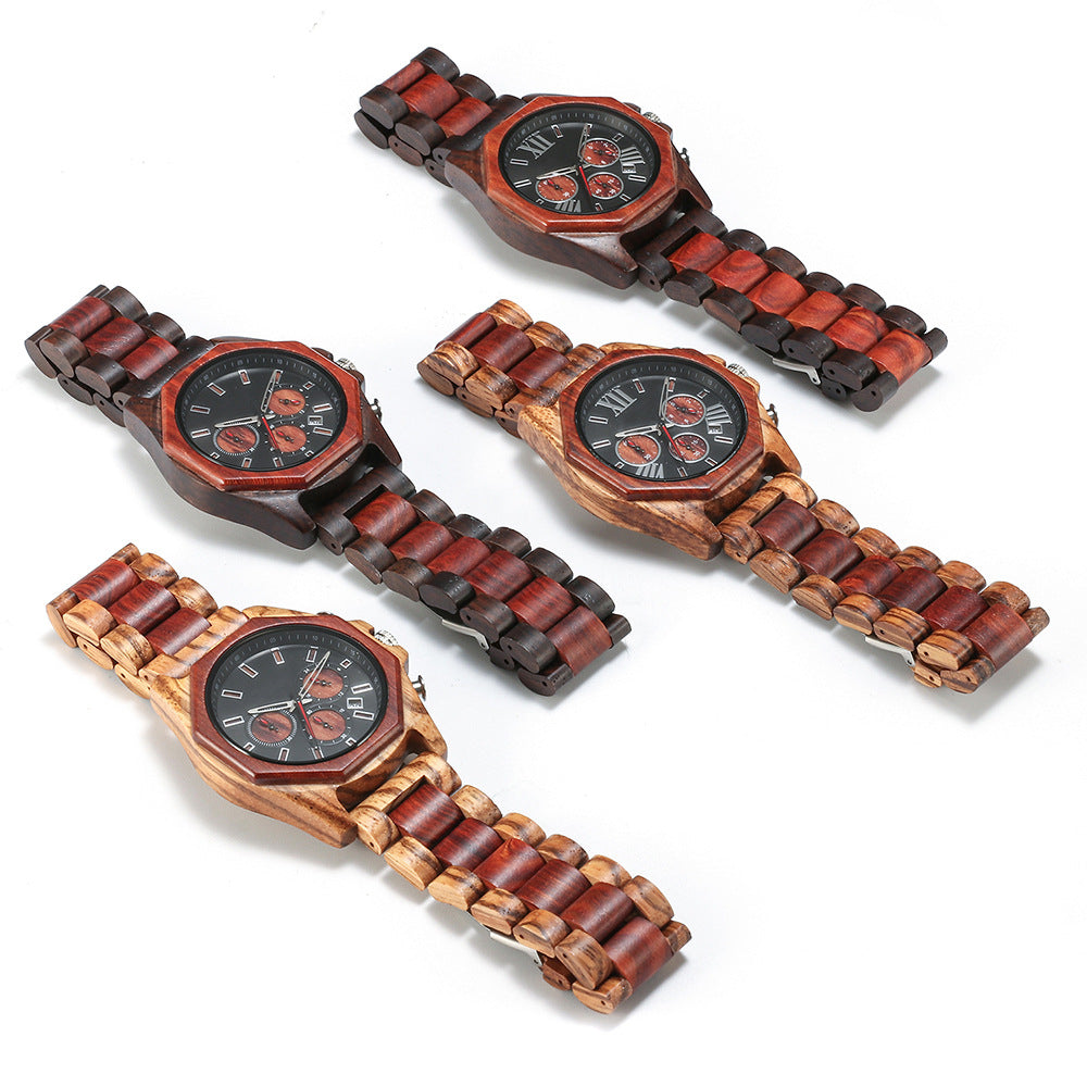 Matching Multifunctional Wood Couple Watch Set for Two