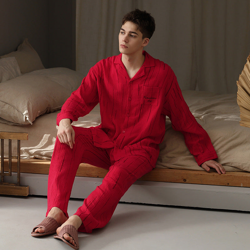 Red Christmas Pajamas Set for Couples - A-grade Cotton