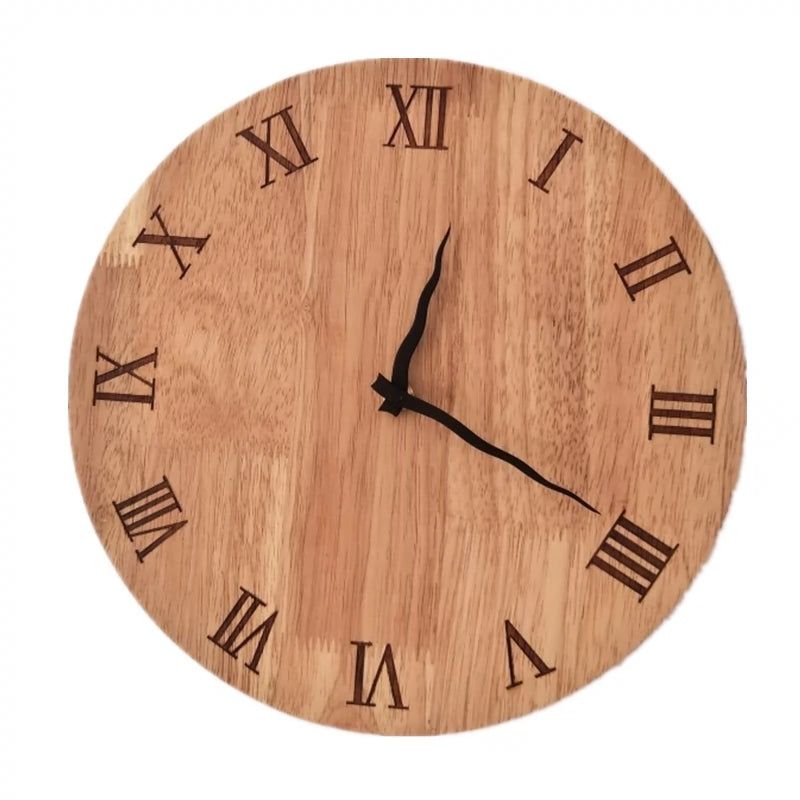 Nordic Roman Numerals Wooden Analog Wall Clock