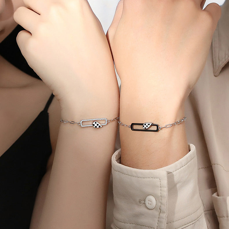 Magnetic Hearts Couple Promise Bracelets Set