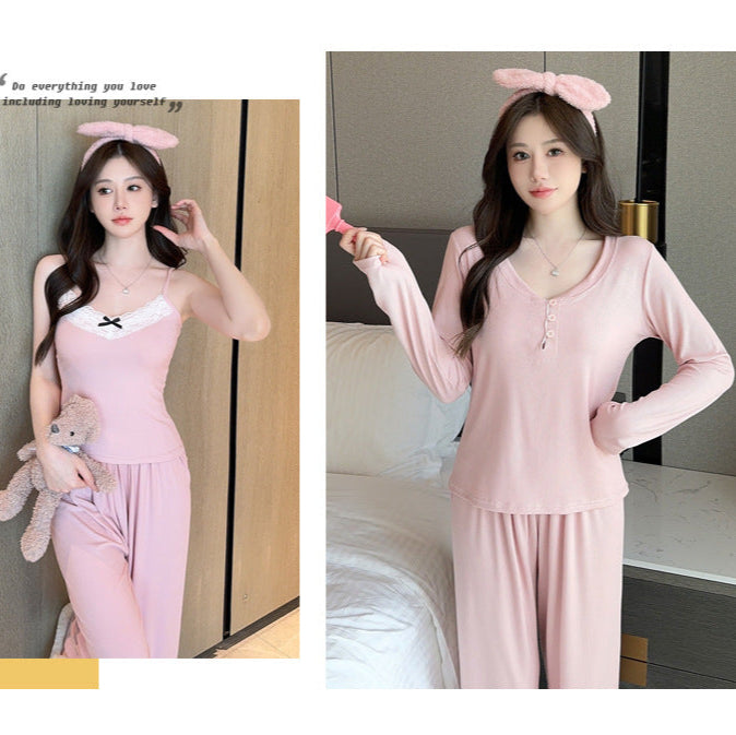 3-Piece Outdoor Pajamas Set, Pure Cotton