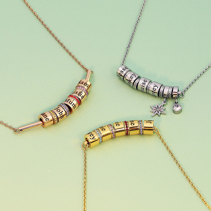 Custom Family Name Charms Pendant Necklace