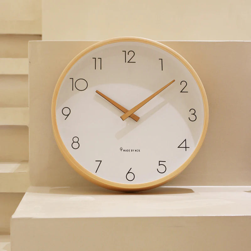 Nordic Minimalist Wooden Silent Wall Clock – Timeless Scandinavian Design