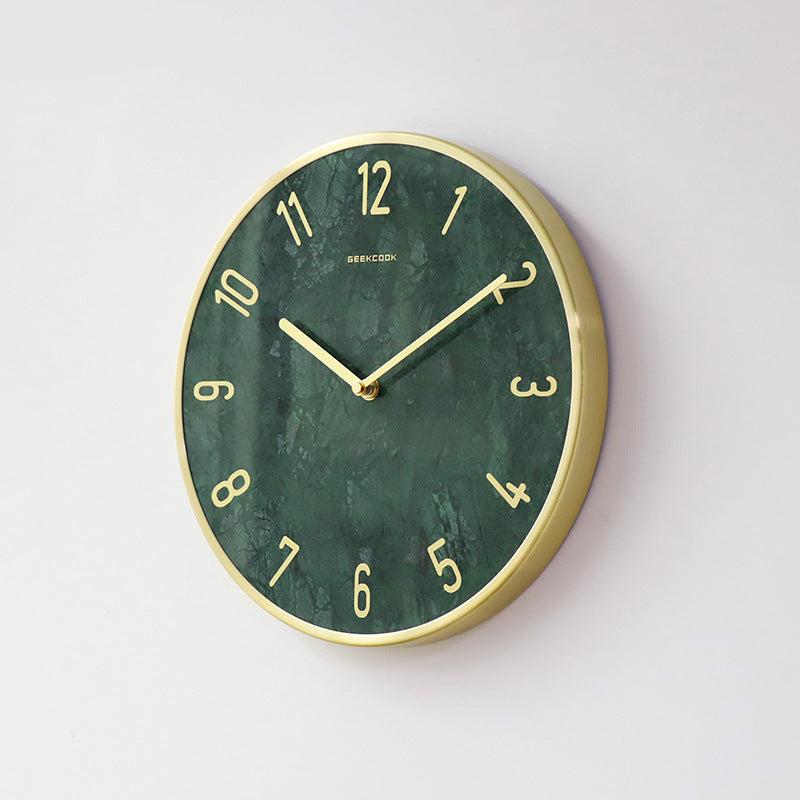 Natural Marble Pendulum Silent Wall Clock (14")