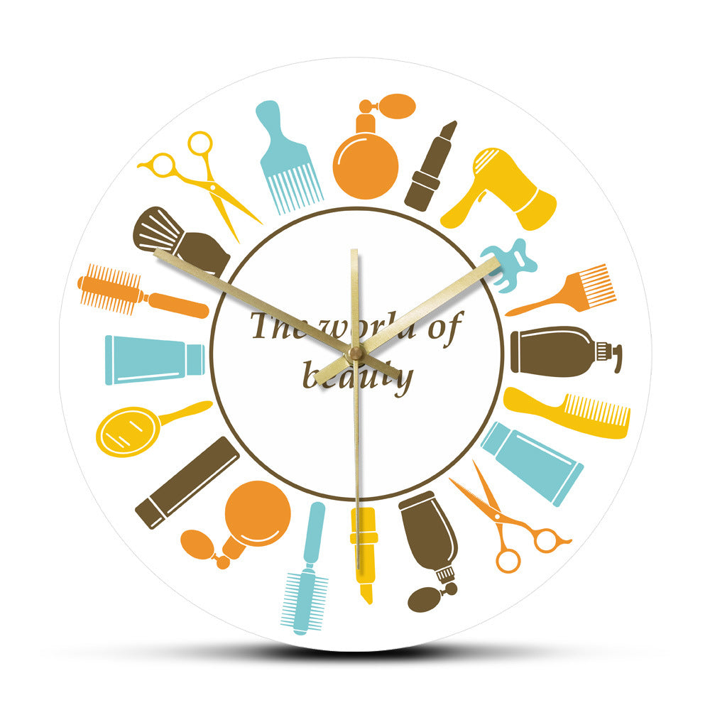 Personalized Wall Deco Clock Gift for Beauty Salon Owner