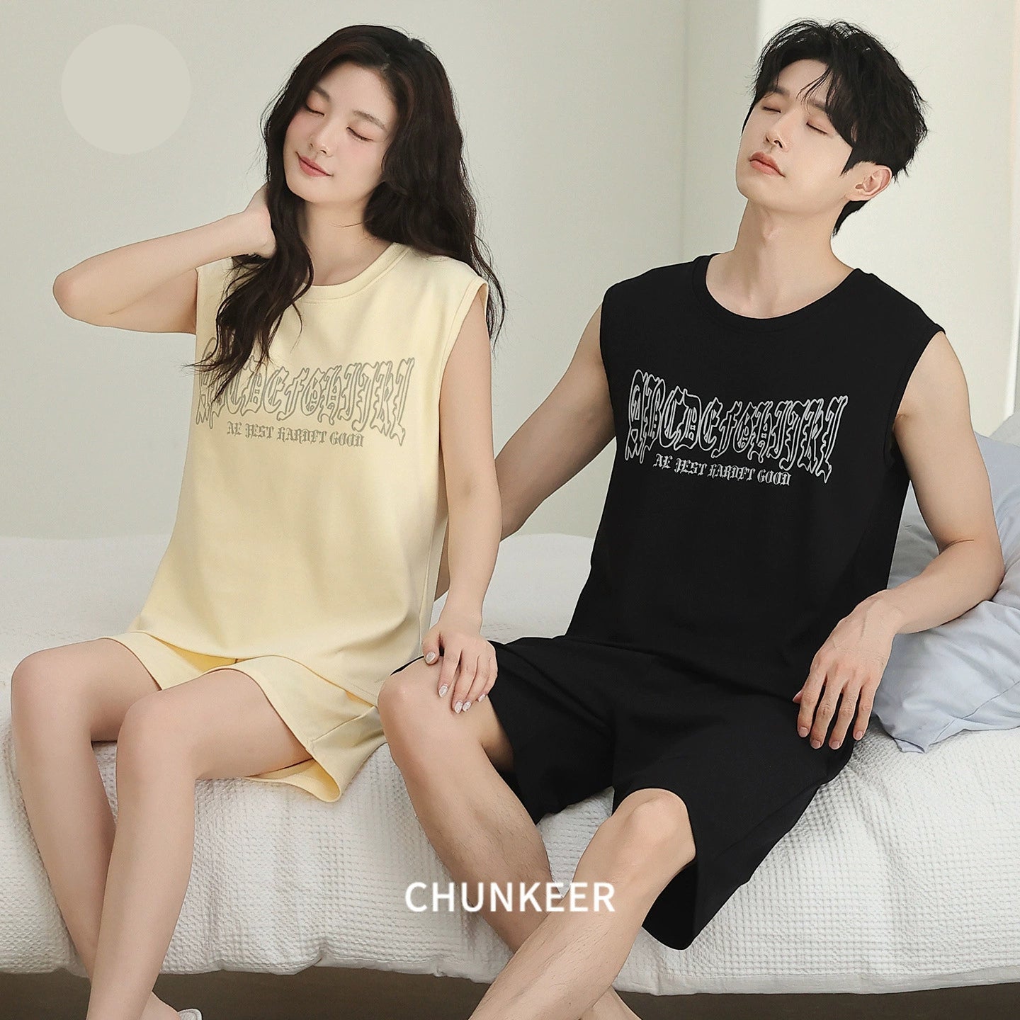 Sporty Graphic Sleeveless Couple Lounge Set