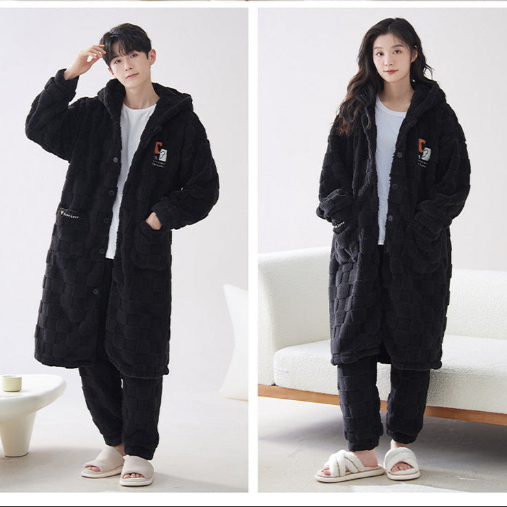 4-Piece Ultra Warm Matching Hoodie Pajamas