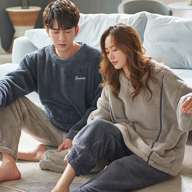 Matching Couple Corel Fleece Pyjamas Set