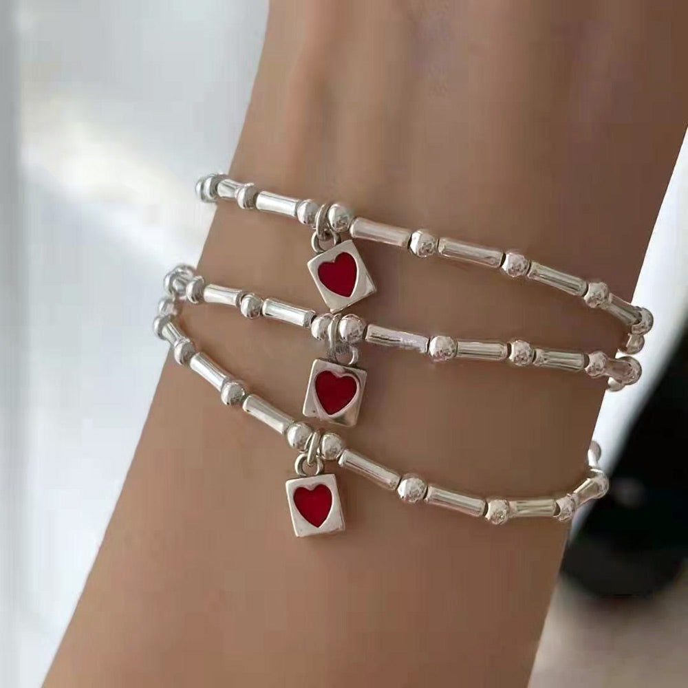 Matching Heart Charms Gf Bf Bracelets Set