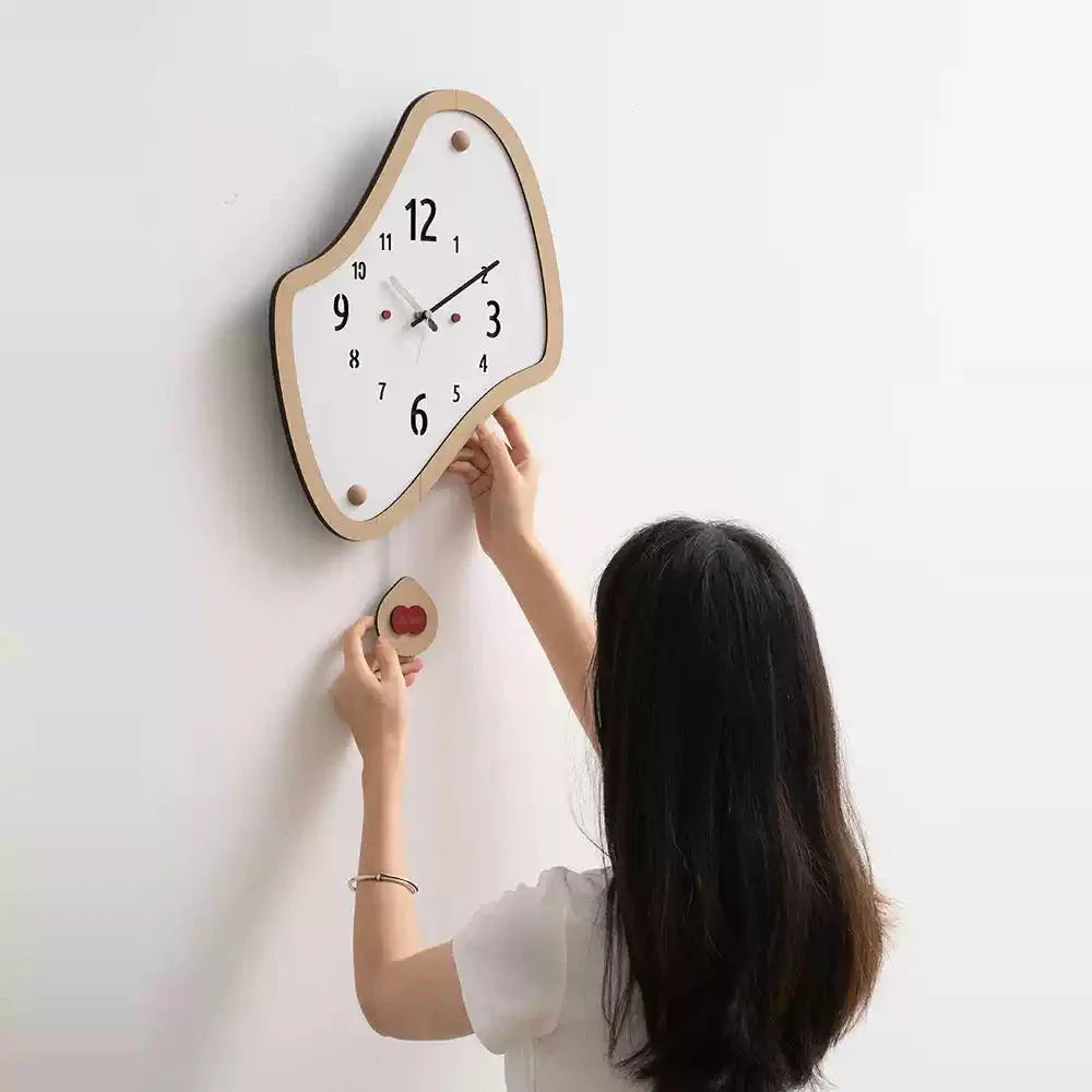 Odd Shaped Modern Silent Wall Clock – Artistic Asymmetrical Design