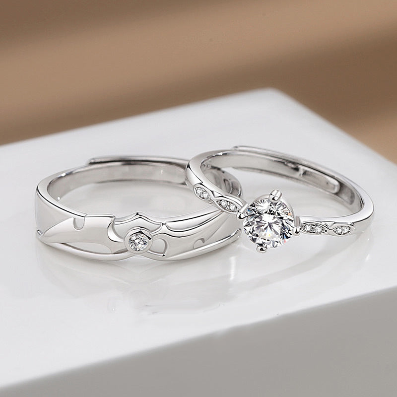 Engraved Angel and Devil Rings Gift for Couples