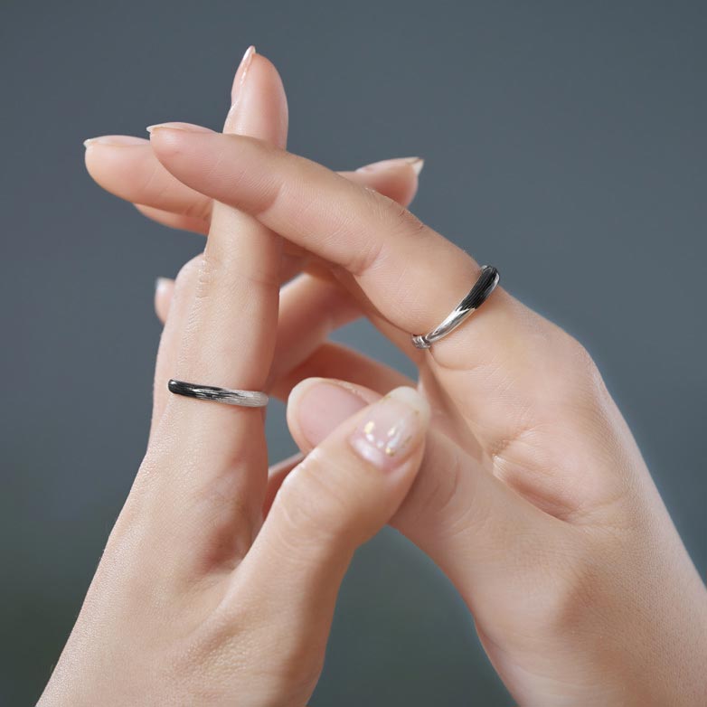 Two Tone Couple Promise Rings for 2