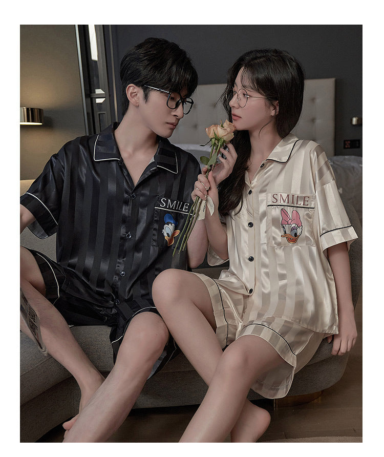 Matching Sleepwear Set for Couples Comfortable Silk